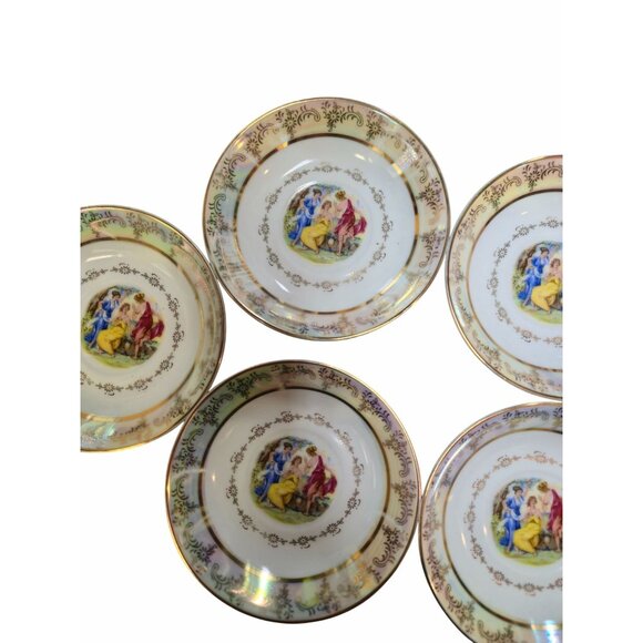 Vintage iridescent Luster ware Porcelain Berry bowls "TheThree Graces" Madonna - Picture 5 of 11